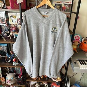 Vintage Green Bay Packers Sweatshirt XXL True Fan Gray Embroidered Logo Cozy Fit